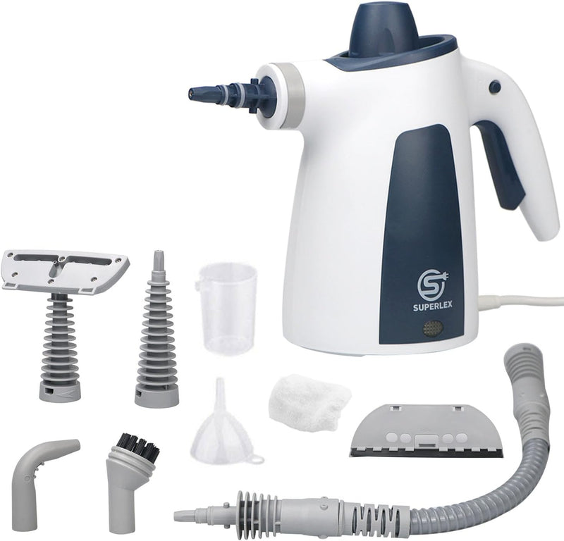 Superlex 10-in-1 Dampfreiniger Handgerät für die Reinigung, Tragbarer Handdampfreiniger 3,5 bar Damp