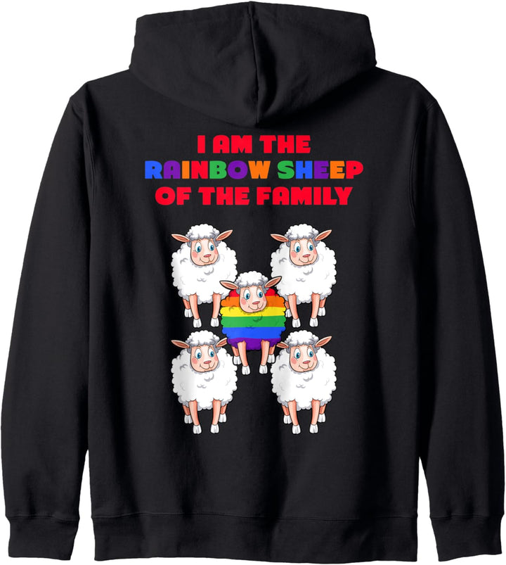 Ich bin das Regenbogen Schaf der Familie, LGBT Kapuzenjacke