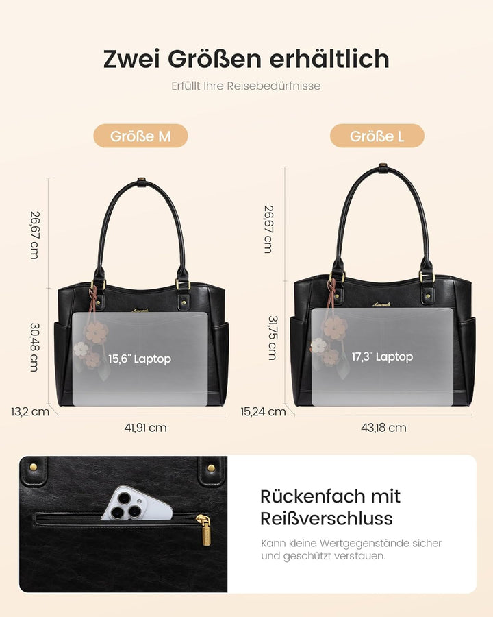 LOVEVOOK Laptoptasche Damen 15,6 Zoll, Arbeitstasche Shopper Tasche Handtasche Gross, Elegant Lehrer