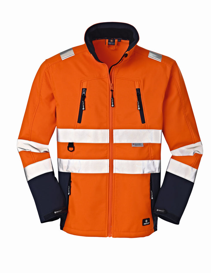 4Protect Softshell Jacke "Pittsburgh", 1 Stück, leuchtorange/marineblau, 3471-XXXXL Leuchtorange / M