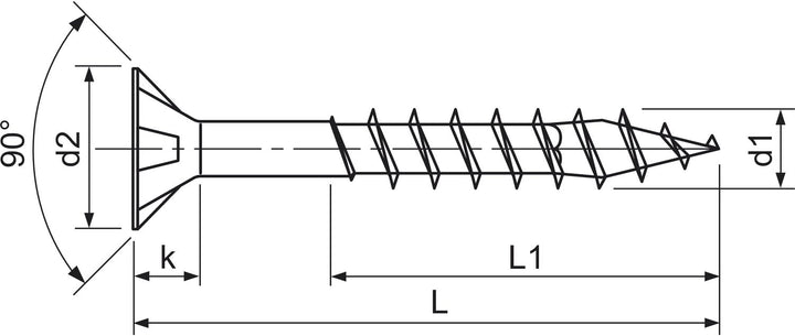 SPAX Schrauben mit T-STAR plus Senkkopf, Teilgewinde, Blank Verzinkt, 4,0 x 70 mm - 500 Stück 4,0 x