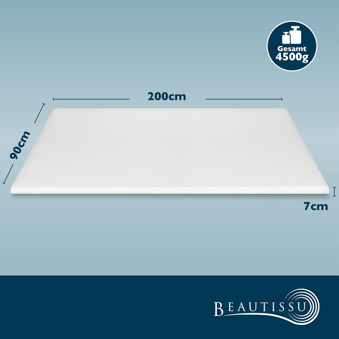 Beautissu BeauNuit GT Gel Matratzentopper 90x200 cm Matratzenauflage mit Gel Viscoschaum & Stützscha