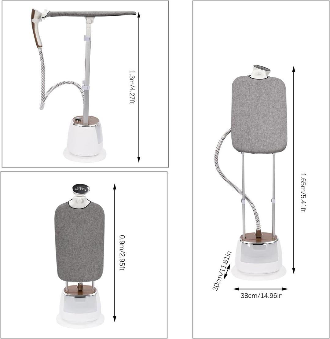 Steamer Dampfglätter, Home Stand-Dampfglätter mit Bügelbrett, Anti-Verbrühungs-Handschuh, 1.6L Wasse