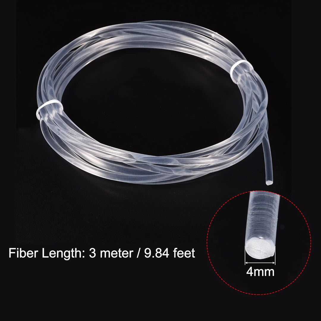 sourcing map PMMA Seitenglühend Glasfaserkabel 4mm 3.0M für LED Lichtleiter im Haus, Hotel