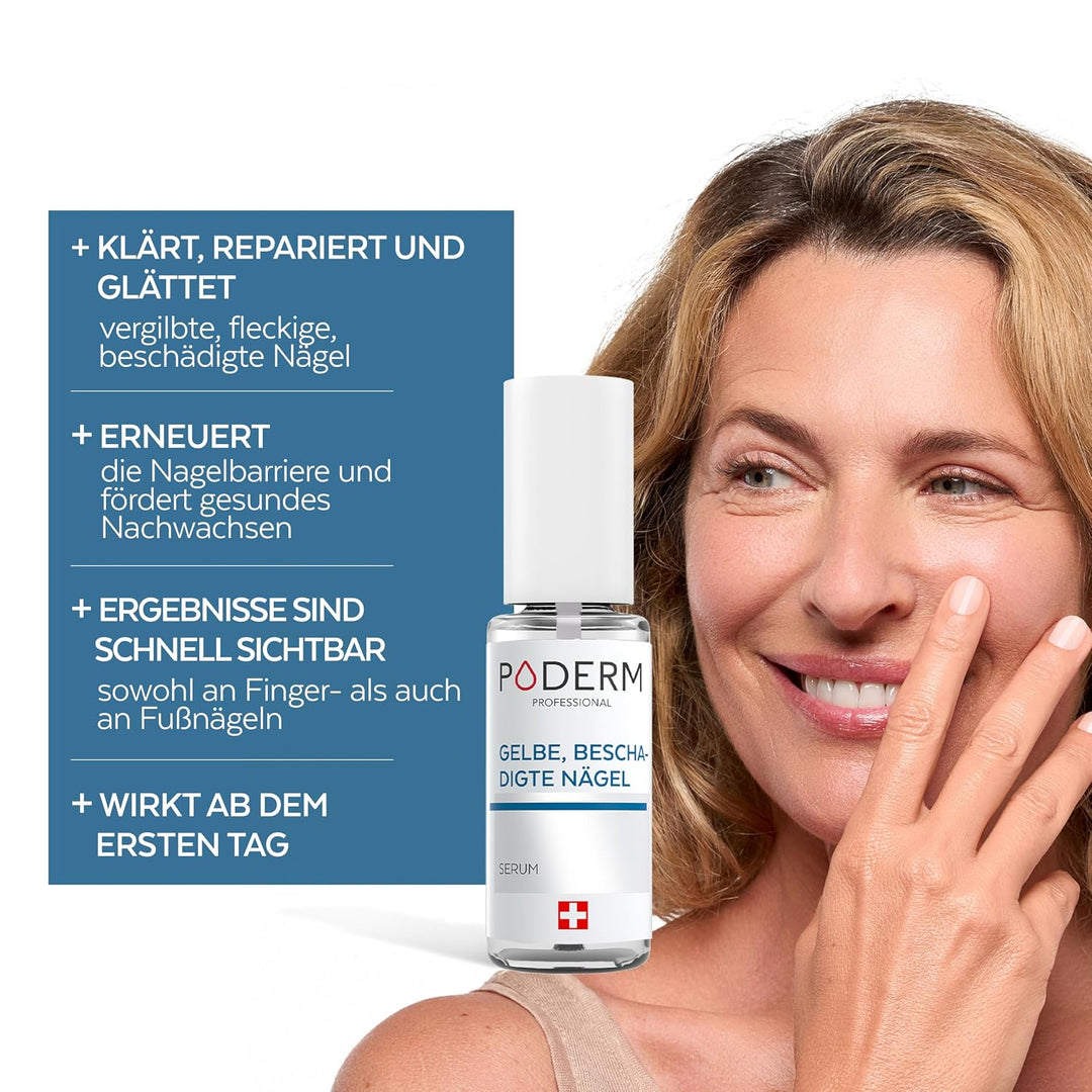 PODERM - Pflegeserum für verfärbte und beanspruchte Nägel - Verbessert das Erscheinungsbild der Näge