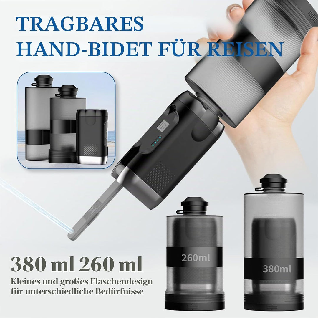 Po Dusche Elektrische 260&380ml,Travel Bidet Portable Mit Adapter,2 Druckstufen Bidet Tragbares,Peri