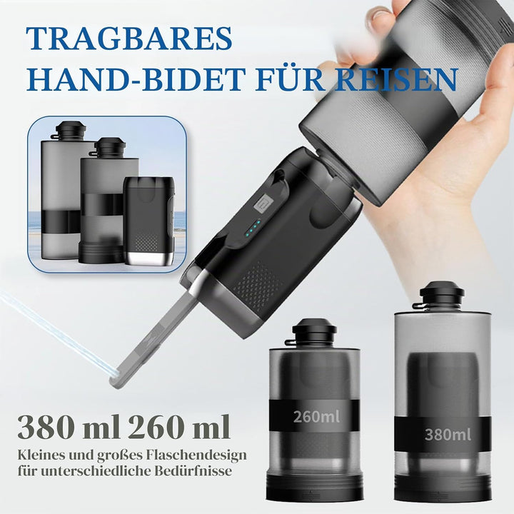 Po Dusche Elektrische 260&380ml,Travel Bidet Portable Mit Adapter,2 Druckstufen Bidet Tragbares,Peri