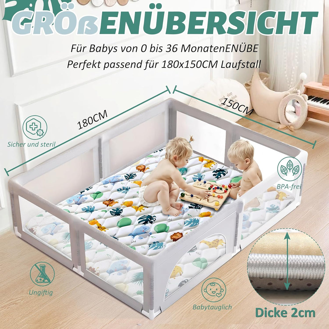 YBIKE Baby Spielmatte, Faltbare Grosse rutschfeste Dicke Baby-Krabbelmatte, Tragbare Weiche wasserdi