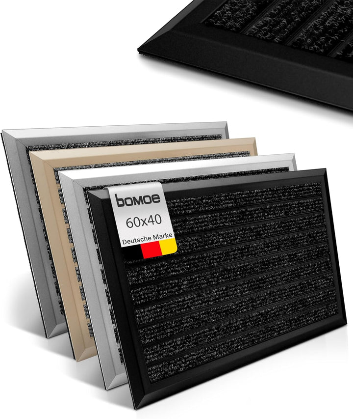 bomoe Fussmatte Aussen rutschfest Rostfrei Fussabtreter Aussenbereich | 40x60cm Anthrazit Outdoor-Fu