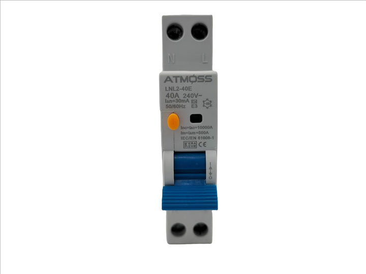 RASMACOR | FI-Schutzschalter 2-Polig 40A (1 Polig+N) FI | FI Fehlerstrom-Schutzschalter 1 Modul | Ty