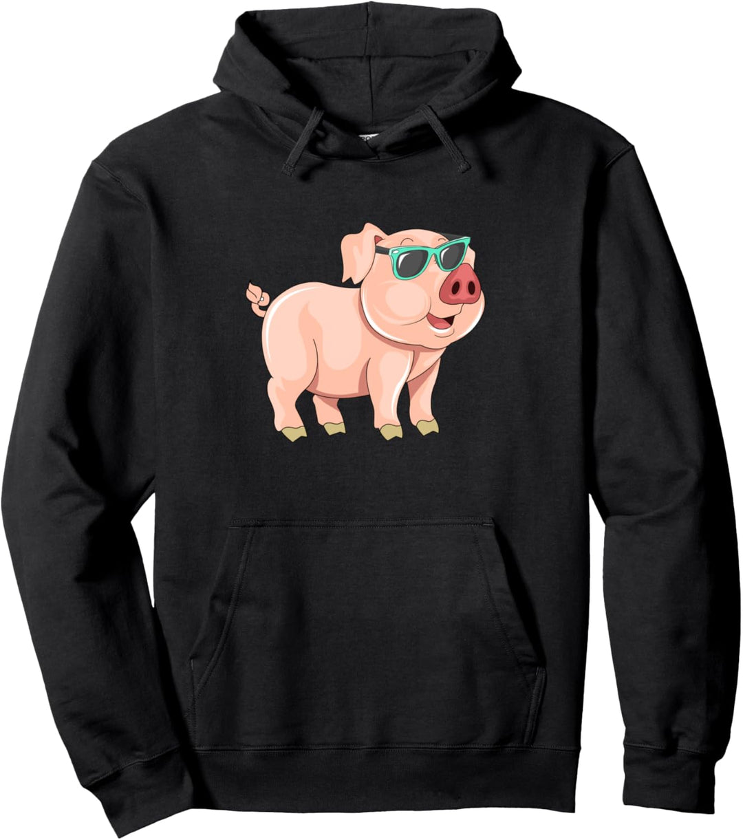 Kühles Schwein Mit Sonnenbrille Pullover Hoodie