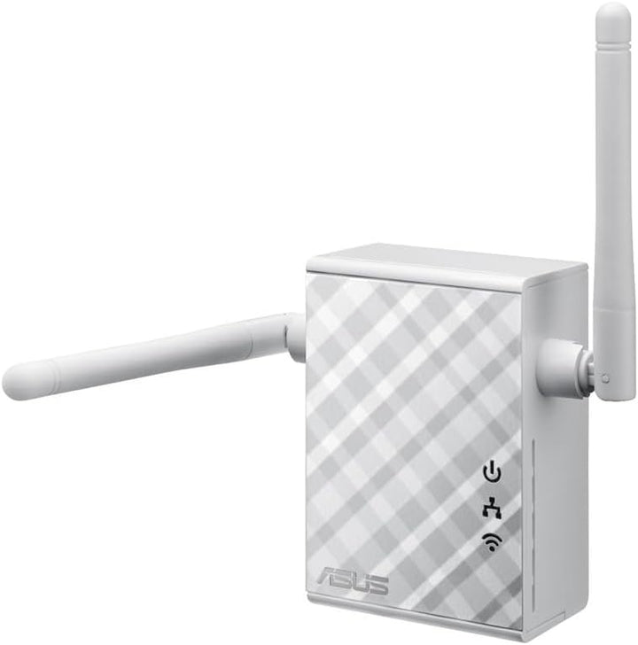 Asus RP-N12 Repeater (Wi-Fi 4 N300, WLAN Reichweitenverlängerung, Power-Schalter, 2 externe Antennen