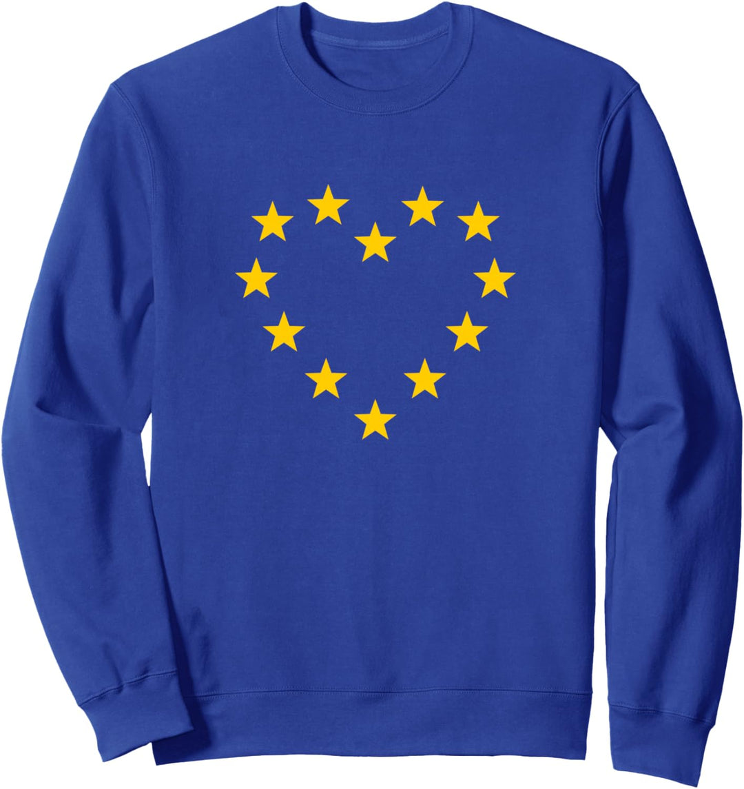 EU Herz Flagge Sterne Europäische Union Fahne Symbol Sweatshirt