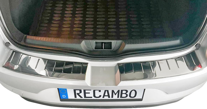 RECAMBO Ladekantenschutz Edelstahl kompatibel für Renault Megane IV Schrägheck | ab 2016 - Hochglanz