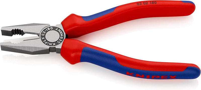 Knipex Seitenschneider verchromt, mit Mehrkomponenten-Hüllen 110 mm 70 15 110 & Kombizange schwarz a