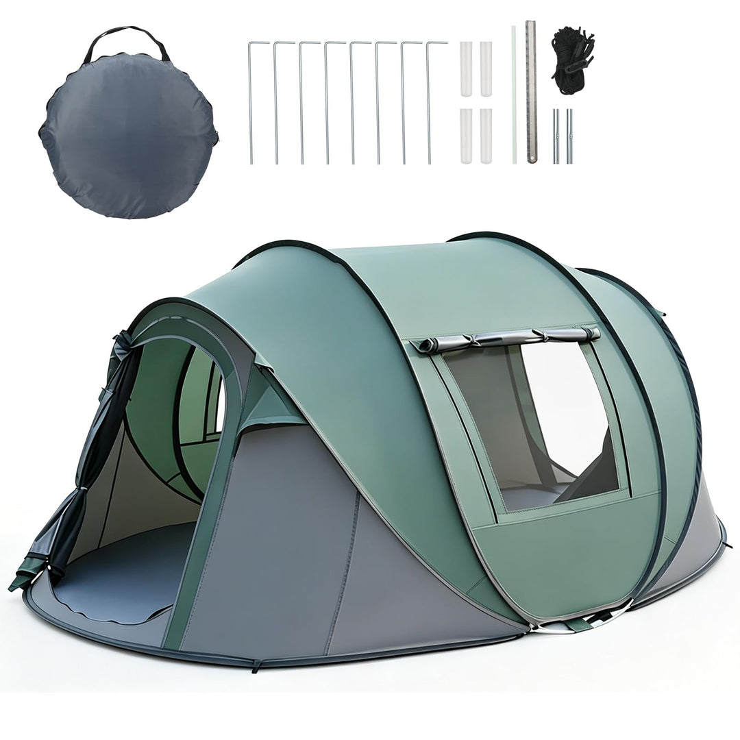 Camping Zelt, Pop Up Zelt 4-5 Personen, Automatisches Aufstellzelt in 3 Sekunden, Wurfzelte Wasserdi