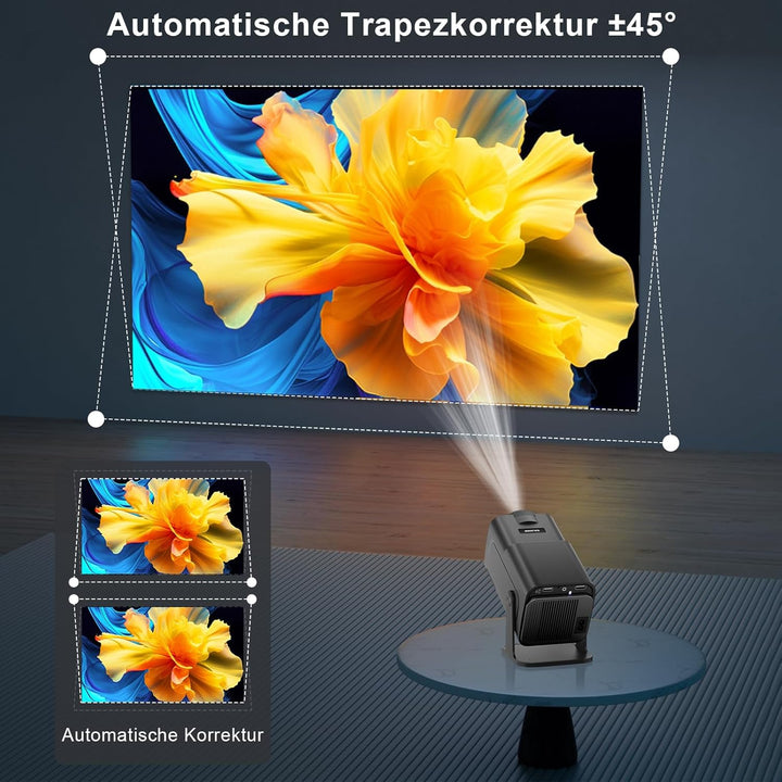HY320 Mini Beamer Android 11，1080P Projector WIFI6 BT5.0 Heimkino Beamer, 12000Lumen FHD 4K Unterstü