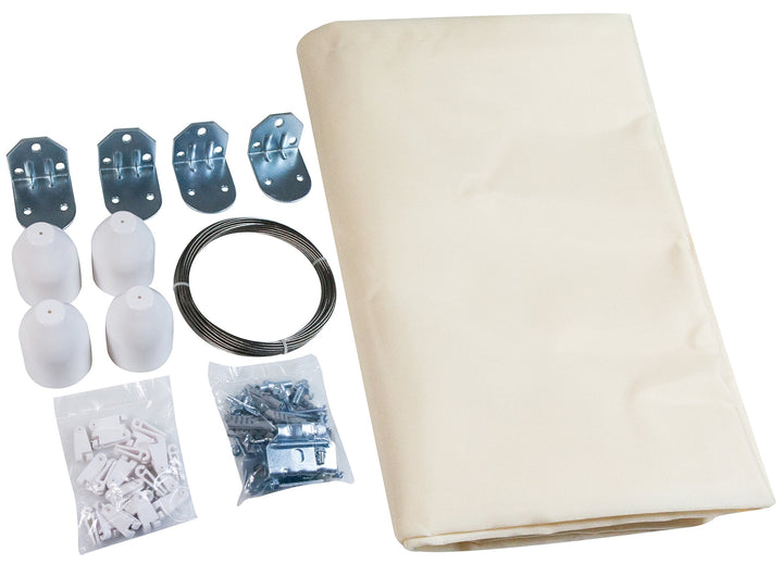 Windhager Sonnensegel für Seilspanntechnik Komplett-Set inkl. Sonnen-Segel 270 x 140 cm, ideal für P