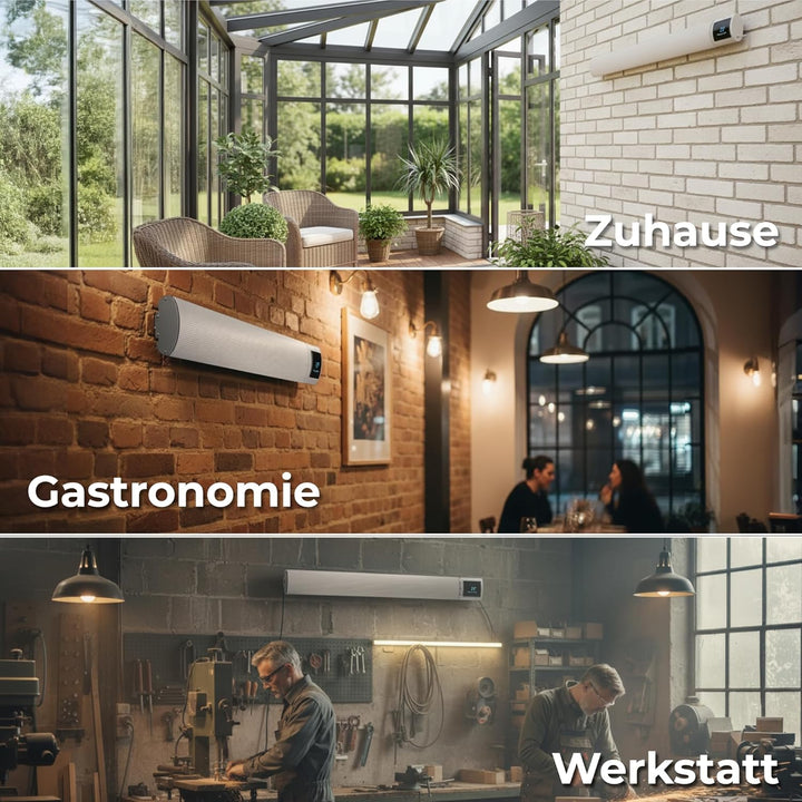 KLAMER Infrarotheizung 2600 W – WLAN Heizstrahler mit App- & Timer, Decken- & Wandmontage, Fenster-o