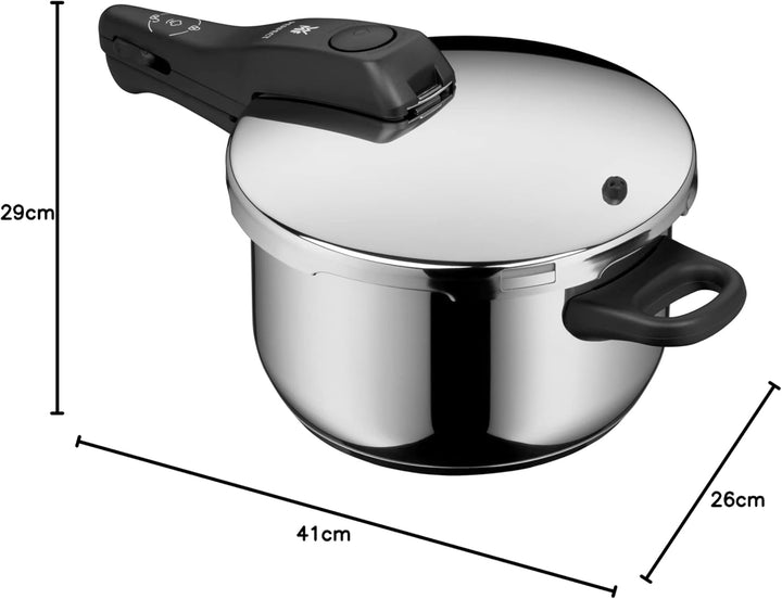 WMF Perfect Schnellkochtopf Set Induktion 2-teilig, Dampfkochtopf 4,5l + 3l, grosses Kochsignal, 2 K