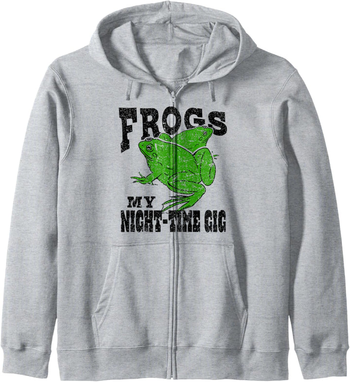 Frösche Mein nächtliches Gig Frosch Jagd Jäger Geschenk Kapuzenjacke