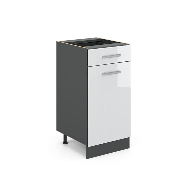 Vicco Küchenunterschrank R-Line, Weiss Hochglanz/Anthrazit, 40 cm ohne Arbeitsplatte Weiss Hochglanz