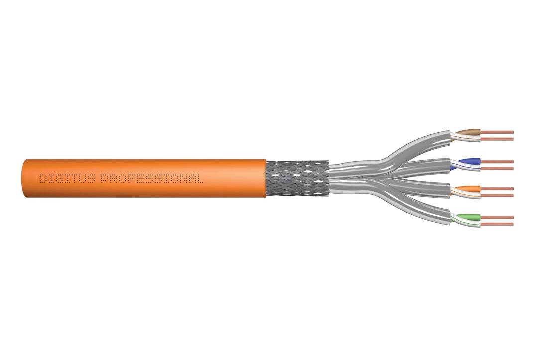 DIGITUS 500 m Cat 7 Netzwerkkabel - S-FTP (PiMF) Simplex - BauPVO B2ca - LSZH Halogenfrei - 1200 MHz