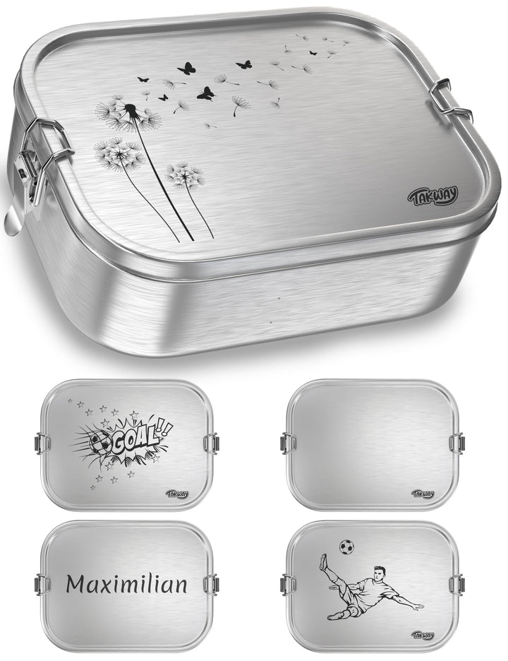 Edelstahl Brotdose mit Fächern – Auslaufsichere Lunchbox für Kinder & Erwachsene, Bento Box mit flex