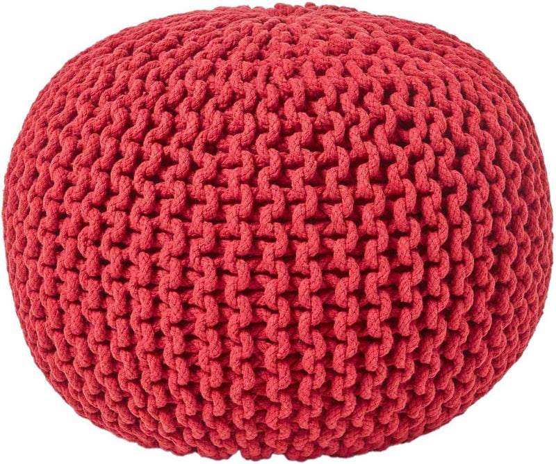 Homescapes Pouf Strickpouf rundes Bodenkissen Sitzpouf 35 x 40 cm, gepolsterter Sitzhocker, Sitzpuff