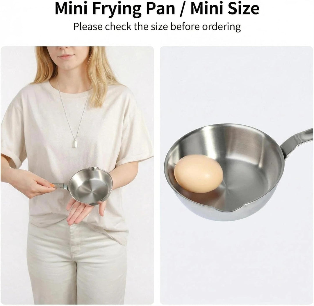 IMEEA Mini Edelstahl Topf mit Ausguss 13cm Butterpfännchen Kasserolle Milchpfännchen Omelettpfanne f