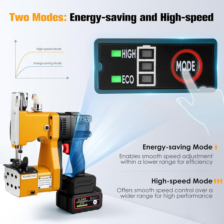 Tanniws Nähmaschine mit Akku Handnähmaschine 50000mAh 21V Elektrisch Sacknähmaschine Tragbares Beute