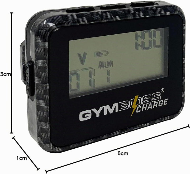 Gymboss Charge Intervall-Timer und Stoppuhr (Carbon/Schwarz) Carbon Schwarz, Carbon Schwarz
