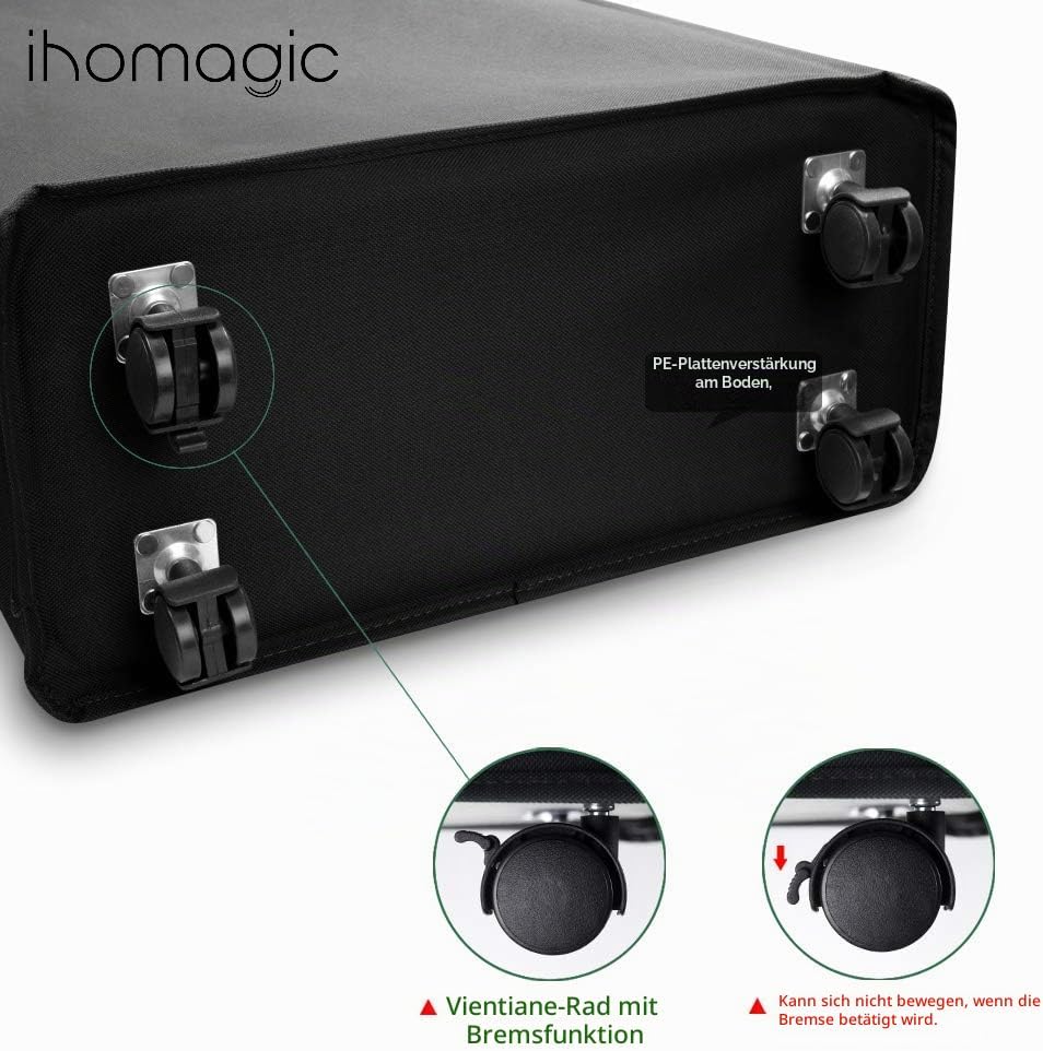 IHOMAGIC Wäschesammler mit Rollen, Wäschekorb Schmal für kleine Nischen - Faltbarer Wäschetonne mit