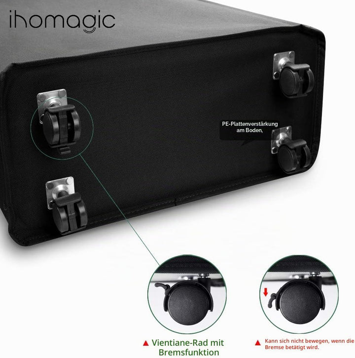 IHOMAGIC Wäschesammler mit Rollen, Wäschekorb Schmal für kleine Nischen - Faltbarer Wäschetonne mit