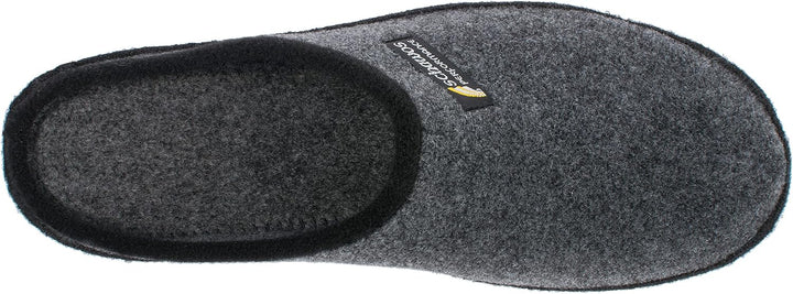 SCHAWOS Herren Filz Hausschuh 6030 mit Fussbett Feste Sohle rutschhemmend 41 EU Grau, 41 EU Grau
