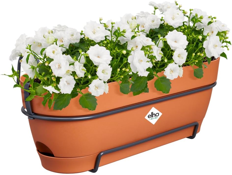 elho Vibia Campana Balkonkasten Allin1 50 mit Wasserreservoir - Übertopf für Balkon - 100% recycelte