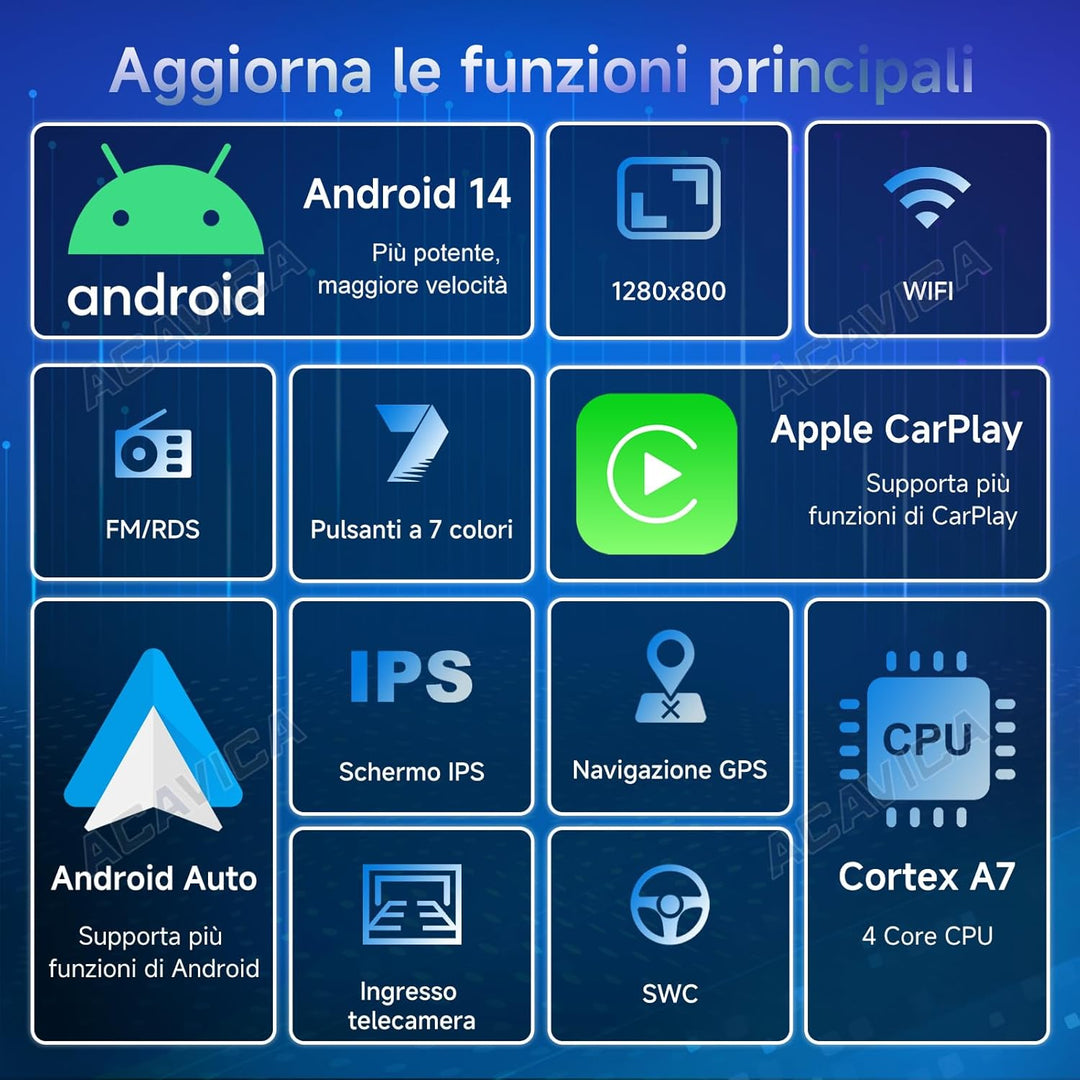 Car Radio für Skoda Fabia 5J MK2 2007-2013 Android 14 2+64GB Autoradio mit Wireless Carplay Android