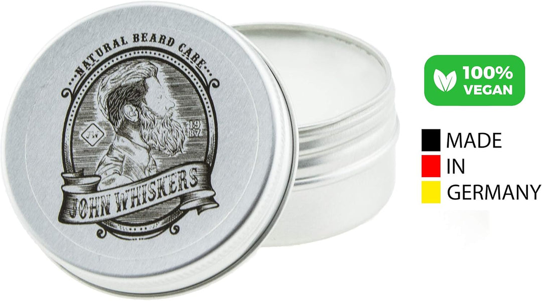 John Whiskers Bartwachs Made in Germany - natürliches &amp; veganes Bart Balsam - süsslich herber Duft -