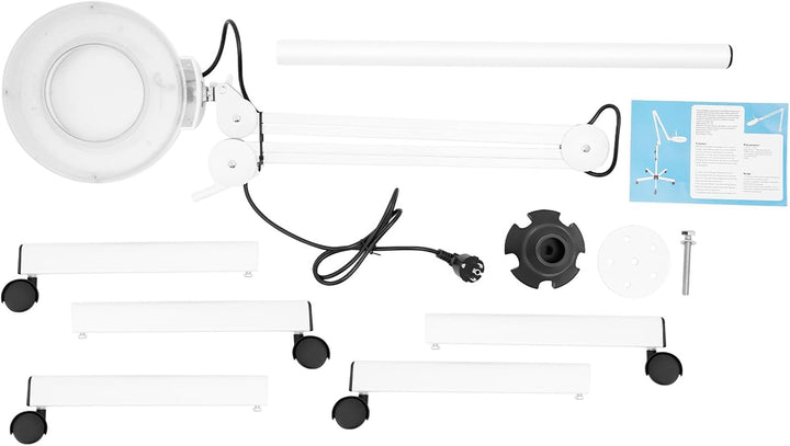 Kosmetische Lupenlampe LED mit Standfuss, 5X Dioptrien Lupenleuchte, Kosmetik Lupe Arbeitsleuchte, S