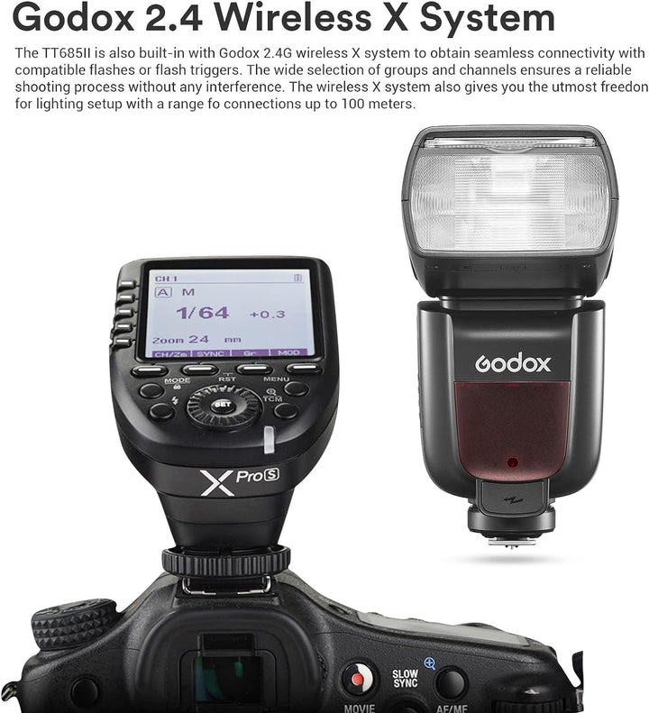Godox TT685II-N TT685NII Speedlite TTL Blitzkamera 2.4G HSS High Speed 1/8000s GN60 Kompatibel für