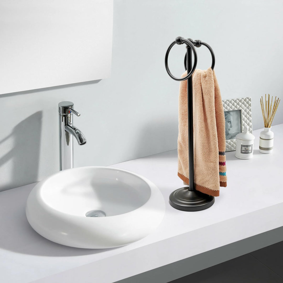 Handtuchhalter für Badezimmer-Arbeitsplatte, 19 Zoll hoch, freistehender Handtuchhalterständer mit d