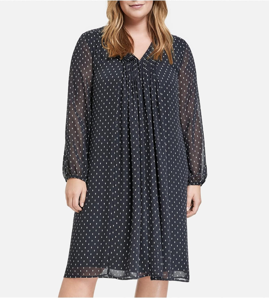 Samoon Damen Kleid 52 Navy Gemustert, 52 Navy Gemustert