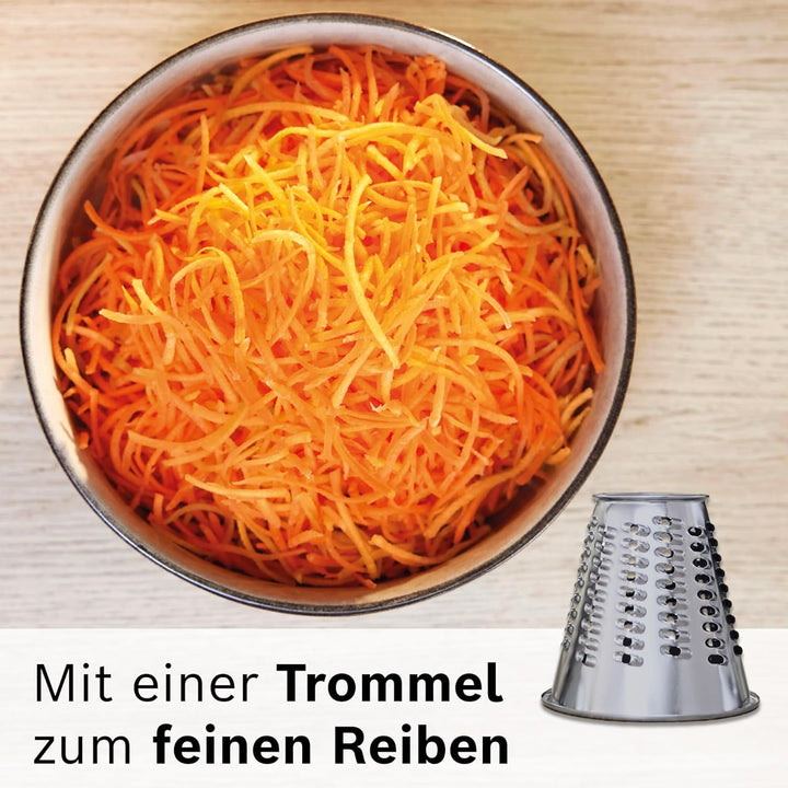 Bosch Zubehör Trommelraspel für Fleischwolf Serie 4 und Serie 6, 2 Siebe für feine (Saft) oder gröbe