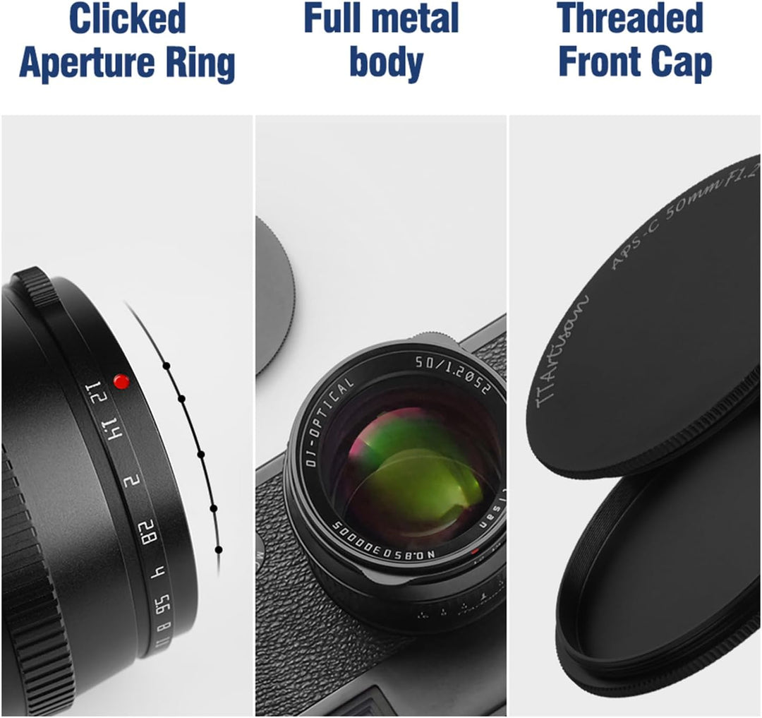 TTARTISAN 50 mm f1.2 APS-C Manueller Fokus Prime Objektiv für E-Mount