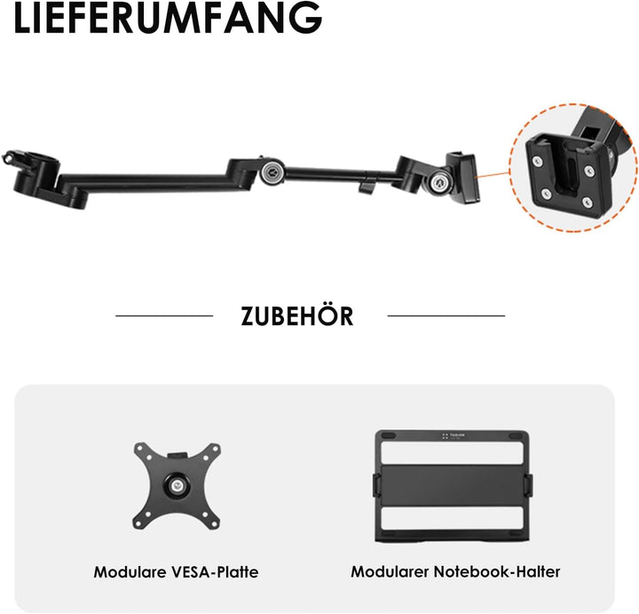 TARION Titanrig Arm Module X: Kamera Tischstativ Overhead Stativ Tischhalterung Klemmstativ Flexibel