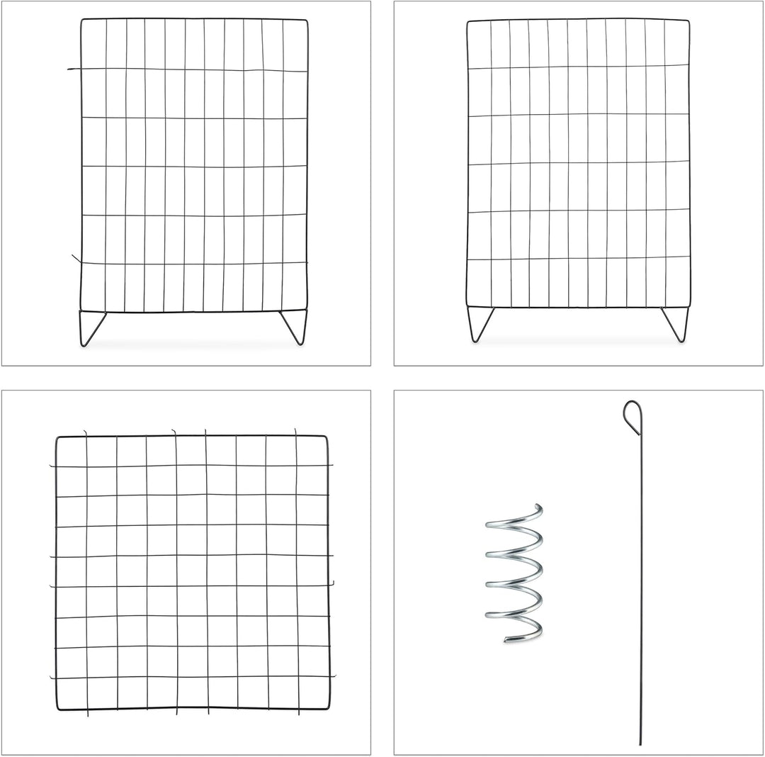Relaxdays Komposter Metall, Bodengitter und Füsse, HBT: 68 x 46 x 46 cm, für Gartenabfall, Kompostgi