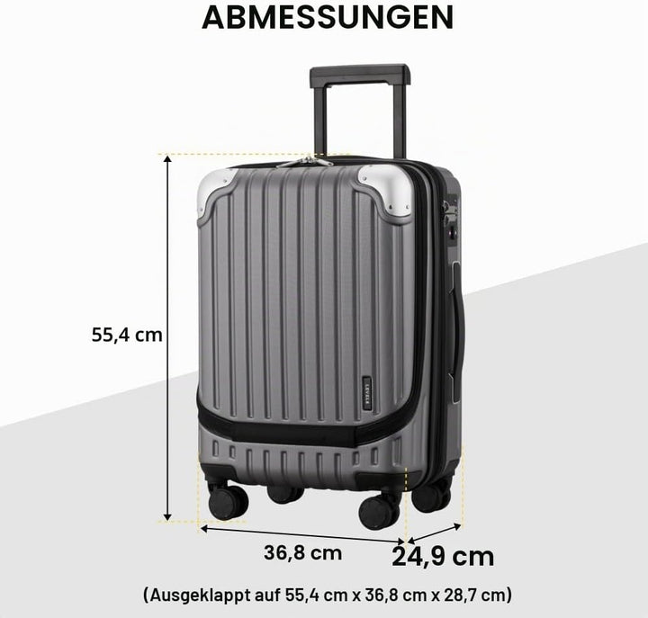 LEVEL8 Koffer Trolleys Leicht ABS+ PC Handgepäck Hartschalen-Koffer Trolley Rollkoffer Reisekoffer E