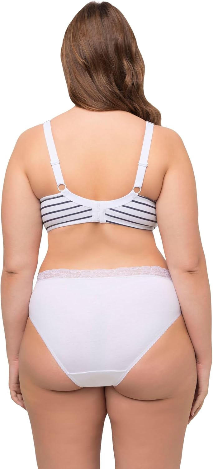 Ulla Popken Damen grosse Grössen Übergrössen Plus Size BH, bügellos, Softschale, Streifen, Cup A-D N