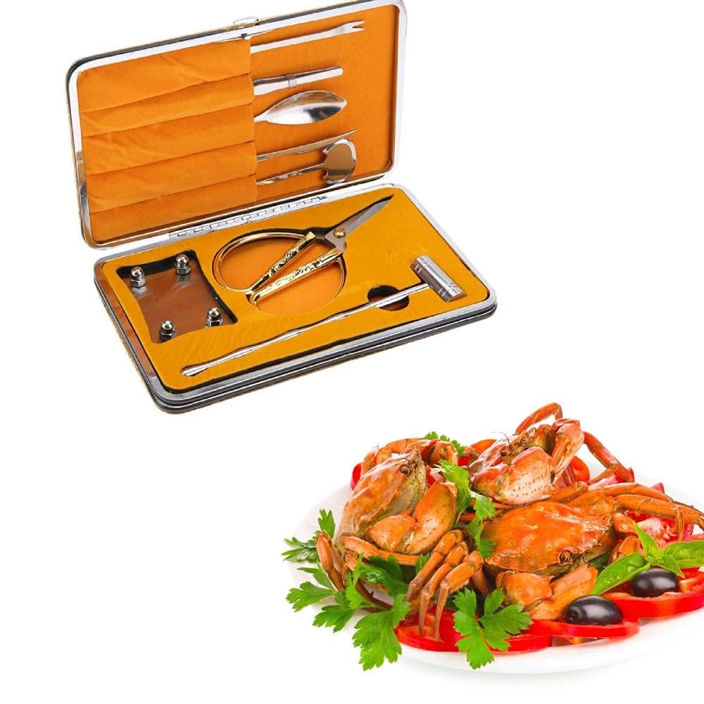 8 Stücke Meeresfrüchte Werkzeug Set, Seafood Cracker Tool, Edelstahl Meeresfrüchte Klaue Gabeln/Pick