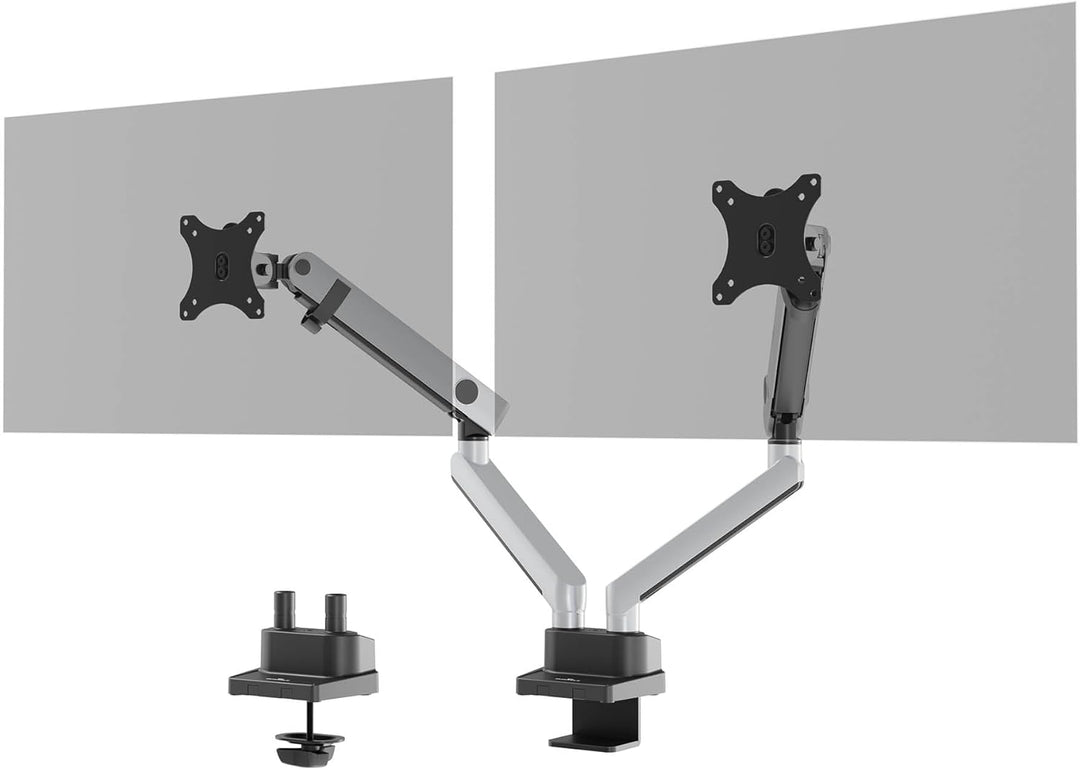 Durable Monitor Halterung Select Plus für 2 Monitore, Schwenkarme 90° drehbar, neigbar, höhenverstel